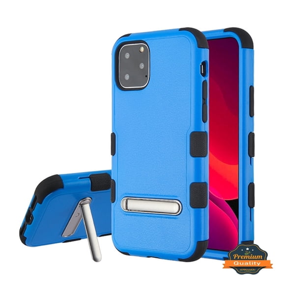 Apple iPhone 11 PRO MAX Phone Case with Stand Hybrid Shockproof Impact Armor Rubber Rugged TPU Protective [Built-in Kickstand] [Military-Grade Certified] Full-Body BLUE Cover for iPhone 11 Pro Max
