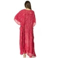 thumbnail image 2 of Sakkas Catia Women's Boho Casual Long Maxi Caftan Dress Kaftan Cover-up LougeWear - 24-Raspberry - One Size, 2 of 5