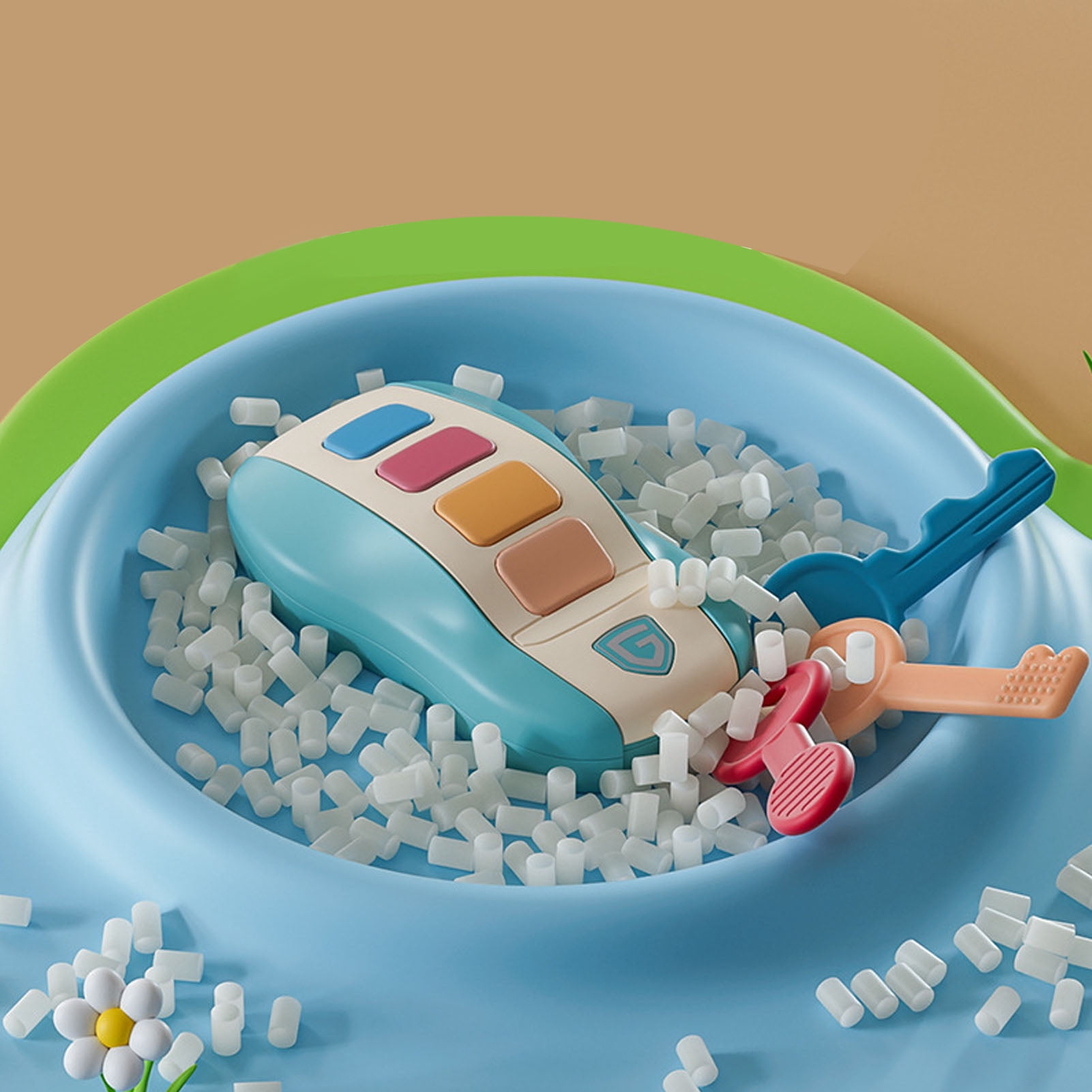 Jouet Clés De Voiture Simulée Pour Enfants - 4 Sons, 10 Chansons, Lumière Froide - Neuf