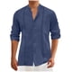 thumbnail image 1 of Blusa y camisa de manga larga con cuello alto para hombre, estilo casual, a la moda, con cuello en V y mangas, transpirable, de poliéster., 1 of 5