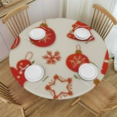 

Christmas Print Round Table Covers for Dining Picnic