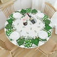 thumbnail image 3 of St. Patrick''s Day Round Fitted Tablecloth Best for 40"-44" White Green Table Cloth Shamrock Elastic Edge Waterproof Stain Resistant Washable Clover Table Cover for Party Picnic Indoor Decor, 3 of 8