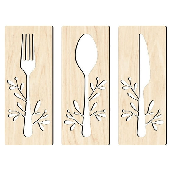 OULII 1 Set Wall Decoration for Kitchen with Fork Spoon Wall Decor in Warm Tone