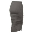 thumbnail image 3 of Doublju Women's Slim-Fit Ruched Long Pencil Skirt (Plus Size Available), 3 of 3