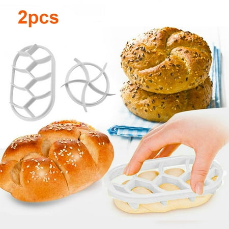 

2PCS Dough Press Mold Set Baking Bread Mold Plastic Pastry Rolls Cutters