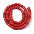 thumbnail image 2 of Natural Freshwater Shell Beads Strands Dyed Flat Round/Disc Heishi Beads Orange Red 5~6x1~2mm Hole: 1mm about 205~215pcs/strand 15.35 inch(39cm), 2 of 3