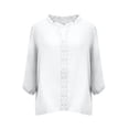thumbnail image 5 of Women Shirts Neck Embroidered Short Sleeve Casual Blouse Top Holiday Gathering Daily Casual Outfit, 5 of 6