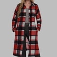 thumbnail image 2 of Busydd Jackets for Women Casual Comfy Lapel Button Long Sleeve Shirts for Women Fashion Long Plaid Jackets with Pockets XL, 2 of 5