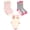 Pink Cream Light Gray, variant on Little Girls' Non-Slip Grip Crew Socks Set Pink Cream Light Gray