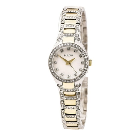 Bulova Women's Crystal 98L198 Silver Stainless-Steel Quartz Watch