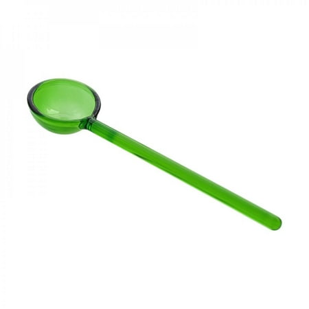 

Final Clearance! Chic Glass Stirring Spoons Heat Resistant Mixing Rod For Coffee Tea Yogurt Ice Cream Cocktail Cold Drink Salt Sugar Appetizers And Desserts Green
