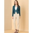 thumbnail image 3 of Chaqueta Corta Casual Allegra K de oficina sin cuello Azul eléctrico XL, 3 of 6