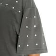 thumbnail image 3 of Women's Gameday Couture  Gray Orlando City SC Making Moves Rhinestone Cropped Oversized Half Sleeve-T-Shirt, 3 of 3