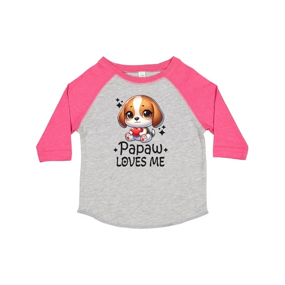 Inktastic Papaw Loves Me Grandchild Puppy Boys or Girls Toddler T-Shirt