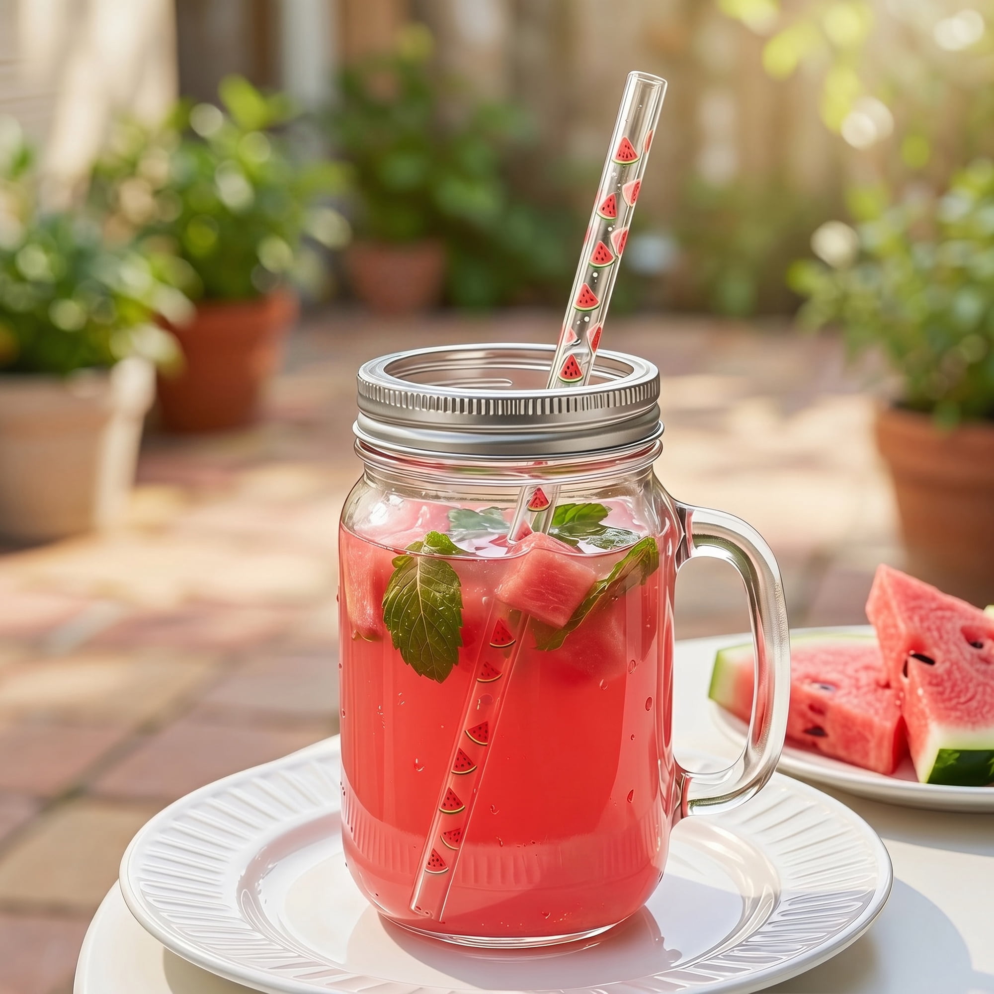 Unique Bargains 12Pcs Reusable Plastic Pattern Dishwasher Safe Straws Color E