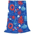thumbnail image 2 of Pofeuu Nautical Animals Print Ultra-Soft Micro Fleece Blanket,for Bed Or Sofa,All Season Throw Blankets Flannel Blanket-80"x60", 2 of 7
