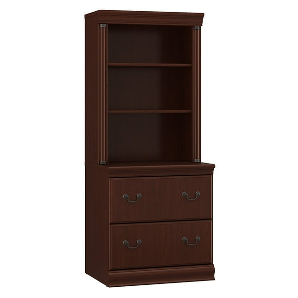 Bush Furniture Birmingham Lateral File with Hutch in Harvest