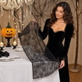 thumbnail image 6 of PoyoKee Lace Table Runner, Black Spiderweb Table Cloth, Sheer Mesh Tablecloth, Party Decorations for Kitchen and Dining, Home Decor, 71 x 12 inch, 6 of 6
