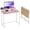 Oak, variant on WoofPaw 32" Folding Desk with Monitor Stand, Reversible Design,Modern Writing Table for Bedroom, Home Office, Study, LED Lights,Oak