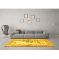 thumbnail image 3 of Ahgly Company Machine Washable Indoor Round Animal Yellow Traditional Area Rugs, 5' Round, 3 of 4