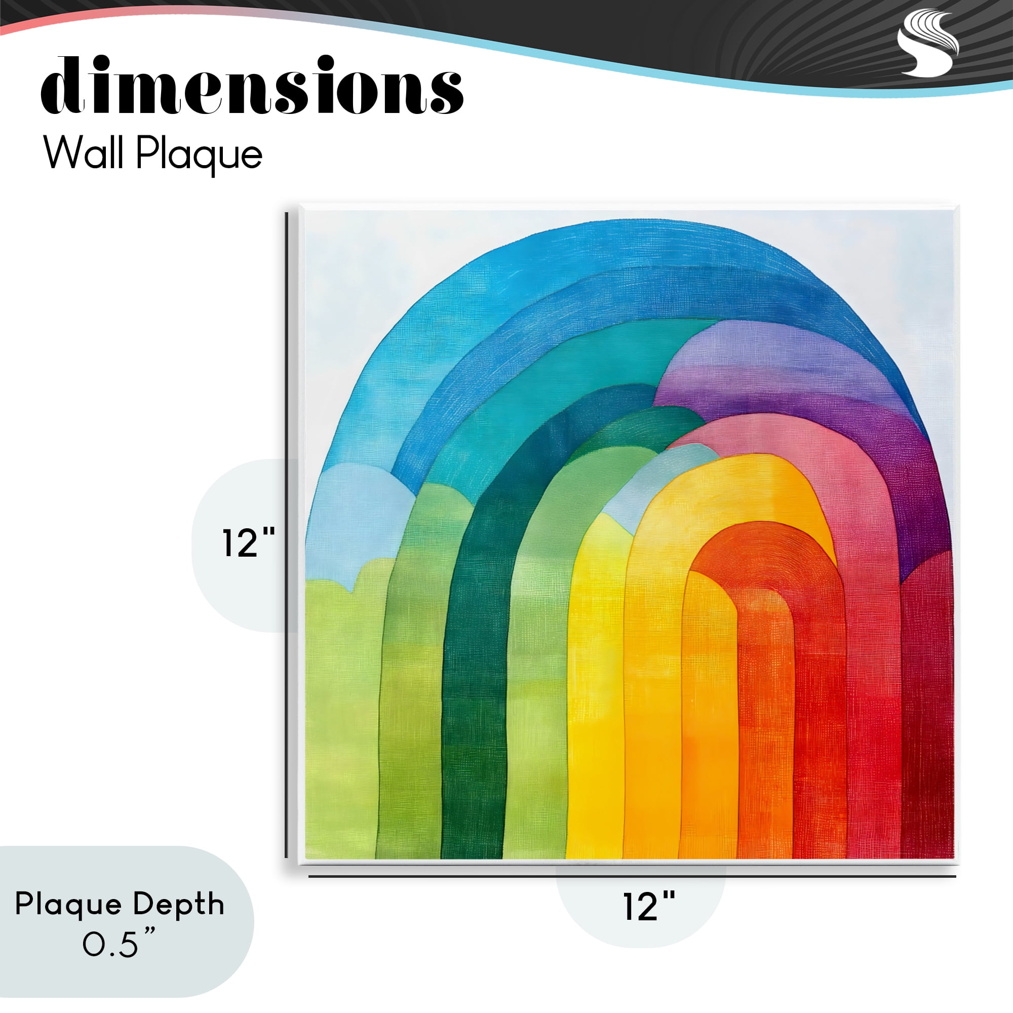 Stupell Industries Vibrant Rainbow Arch Abstraction Wall Plaque Art, design by Creative Studio