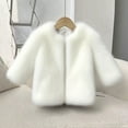 thumbnail image 4 of MKOSPLRT Girls Faux Fur Coat Open Front Furry Coats Long Sleeve Parka Shaggy Jacket Winter Warm Fluffy Outerwear 1-12 Years, 4 of 5