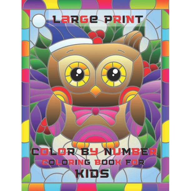 Large Print Color By Number Coloring Book For Kids easy relaxing