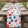 thumbnail image 4 of Colorful Flowers Table Runner 70 Inches, Spring Watercolor Floral Plant Bed Runner Dresser Scarves Tabletop for Indoor Outdoor Parties/Ceremony/Banquet, 13" x 70", 4 of 9