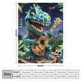 thumbnail image 4 of Throw Blanket inch saur Fleece Blanket Green Palm Travel Blanket Cute Animal Blanket Music Blanket Plants Blanket Funny Animals Throw Blanket For Couch Sofa Bed Car Blanket Gift, 4 of 6