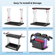 Pecham Charging Storage Dock for Switch 2 JoyCon, Switch 2 Accessories Organizer with 16 Game Disc Slot, 9 Game Cards Slot, Pro Controller Holder