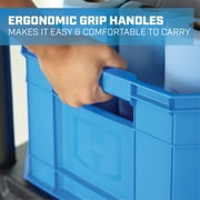 (3 pack) HART 8.5 Gallon Stackable Plastic Utility Crate, Blue
