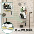 thumbnail image 7 of Over the Door Shower Caddy with Soap Holder and Hooks for Organizing Bathroom Essentials, Silver, 7 of 7