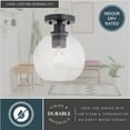 thumbnail image 5 of Marshall 8-in W LED Compatible Matte Black Transitional Semi Flush Mount Ceiling Light Clear Glass Globe, 5 of 12