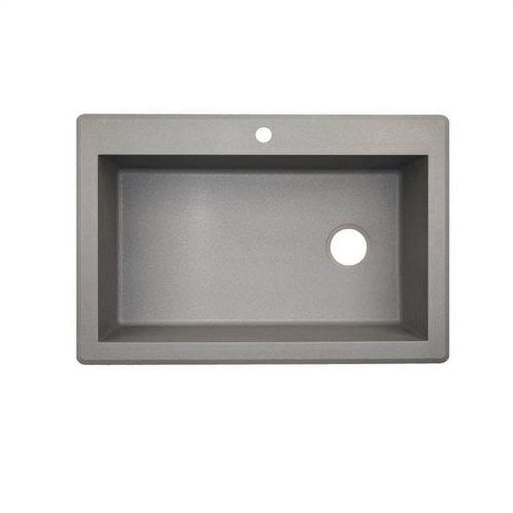 Swan Drop-in Granite 1-Hole Single Bowl Kitchen Sink, 33" x 22", Espresso