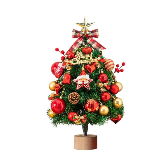 Wadada 14 inch Tabletop Christmas Tree with LED Light Christmas Party Decoration Mini Artificial Christmas Tree for Christmas Desktop Window Walkway Decoration Indoor Home Party