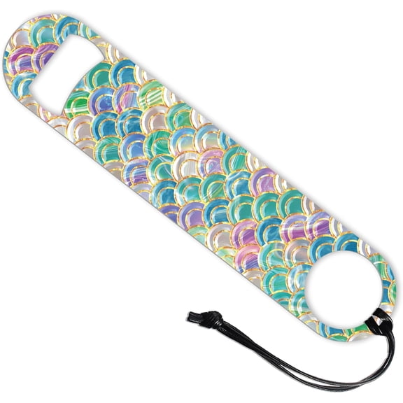 Fish Scale Pattern Bottle Opener 201 Stainless Steel Beer Bottle Openers Realistic Texture Flat Bottle Opener for Bartender Kitchen Bar Restaurant Party Wedding Birthday 7 Inch Colorful