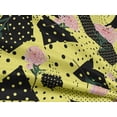 thumbnail image 4 of oneOone Rayon Yellow Fabric Geometric & Rose Floral Fabric For Sewing Printed Craft Fabric By The Yard 56 Inch Wide, 4 of 6