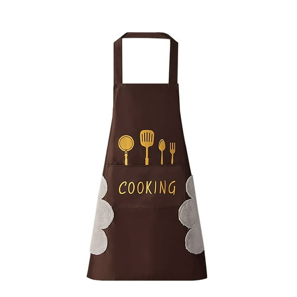 Xihbxyly Delantal de Moda, Material de Pvc Resistente Al Aceite, Fácil de Limpiar, Correa Ajustable, Prácticos Paños de Cocina, Bolsillos Grandes para Guardar Cosas, Perfecto para Cocinar o Hacer Man