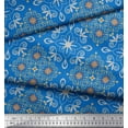 thumbnail image 3 of Soimoi Silk Fabric Filigree Damask Print Fabric by the Yard 42 Inch Wide, 3 of 3