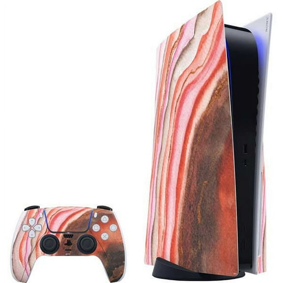 Skinit Geode Orange Watercolor Geode PS5 Bundle Skin