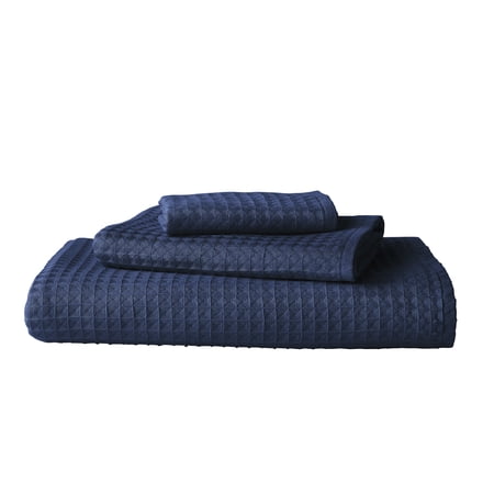 Uchino Waffle Twist Hand Towel Indigo   Cotton