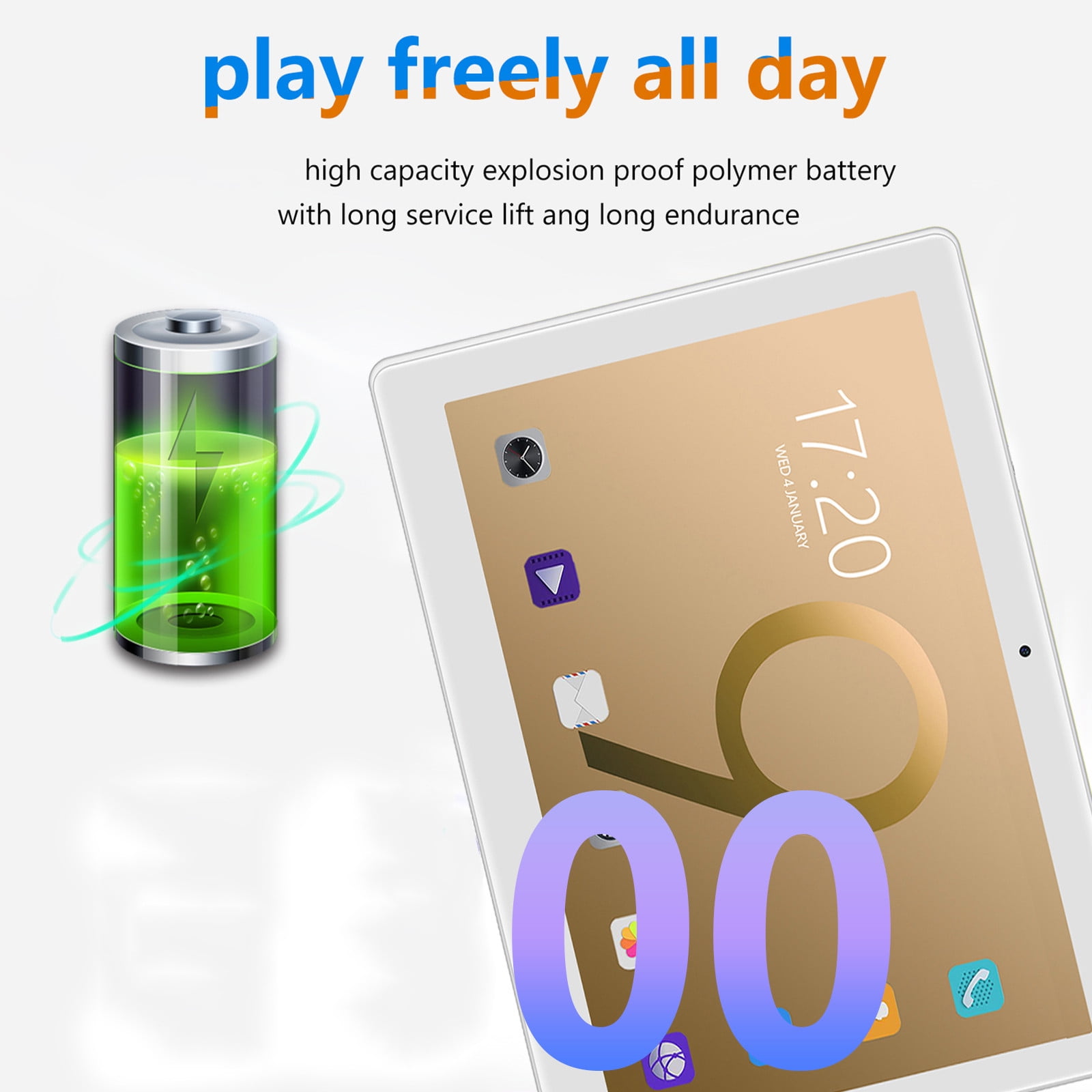 Android Tablets for Adults, maho 10.1-inch Tablet Computer 2+16G 10 Core Android Ultra-thin High-definition Screen Learning Game Video Office Tablet Supports SIM Communication Function,Gold