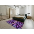 thumbnail image 4 of Ahgly Company Indoor Round Patterned Indigo Purple Area Rugs, 3' Round, 4 of 6