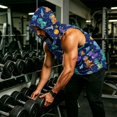 thumbnail image 4 of Camouflage Sleeveless Hoodie For Men, Muscle Fit Pullover Tank with Kangaroo Pocket - Quick-Dry Workout Vest for Gym & Bodybuilding Blue L, 4 of 7