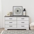thumbnail image 2 of Prepac Rustic Ridge Blanc Lavé Commode 6 Tiroirs, 18.25"D x 53.25"W x 28.5"H, 2 of 9