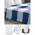 thumbnail image 6 of Navy Blue Plaid Full Size Flat Sheet, Wrinkleproof & Fadeproof Cooling Flat Bed Sheet Only, Spring Farmhouse Buffalo Checkered Breathable Soft Bedding Top Sheets 81 x 96 Inches, 6 of 8