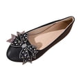 thumbnail image 2 of Purcolt Womens Shiny Rhinestone Bow Flats Dressy Casual Pointed Toe Slip On Ballet Shoes Comfort Elegant Soft Sole Dress Shoes Dailywear for Business Work Office, 2 of 9