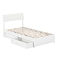 thumbnail image 2 of Norla Twin Wood Platform Bed with Footboard and Drawers in White, 2 of 14