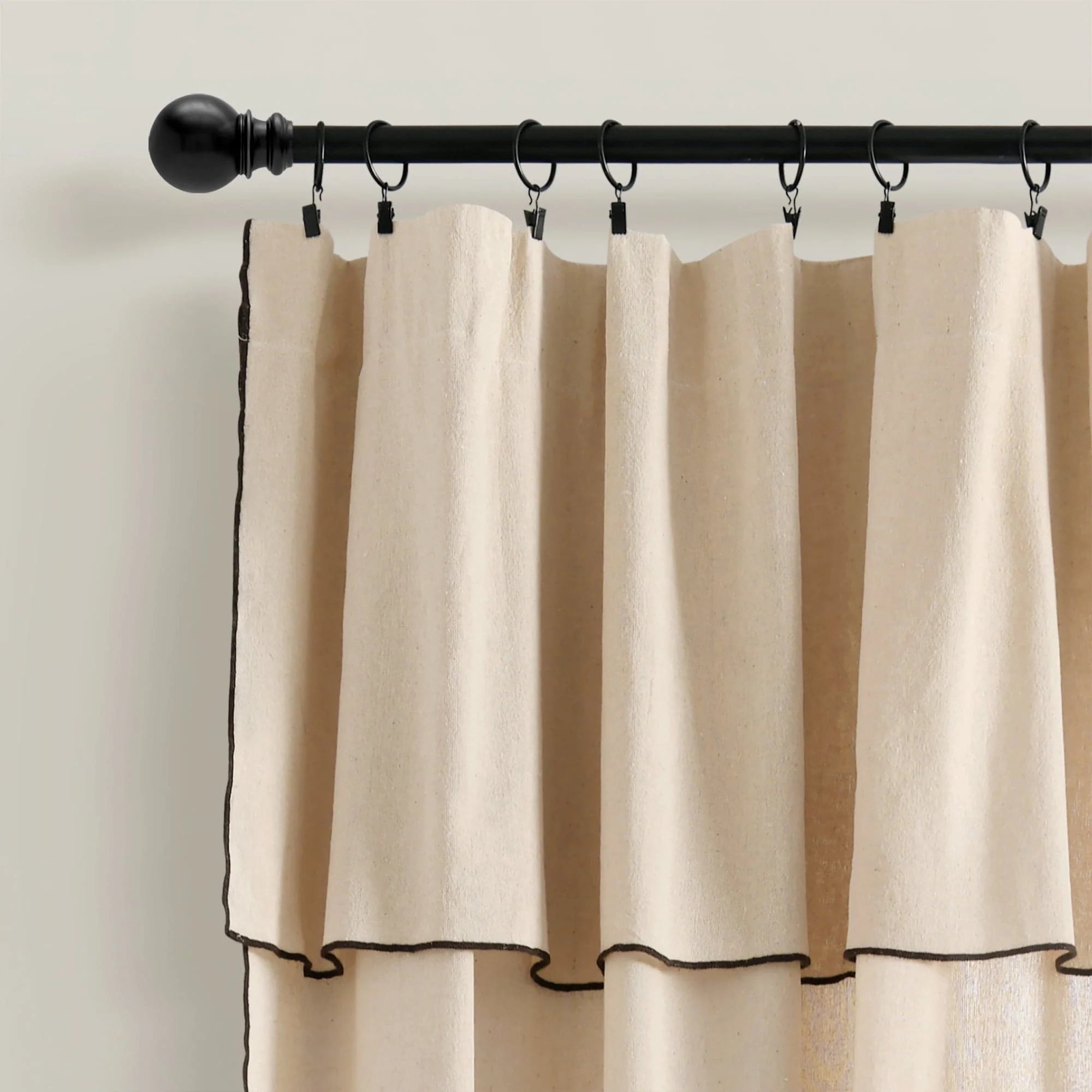 Lush Decor Modern Faux Linen Window Curtain Panels - Blue - 84 x 52