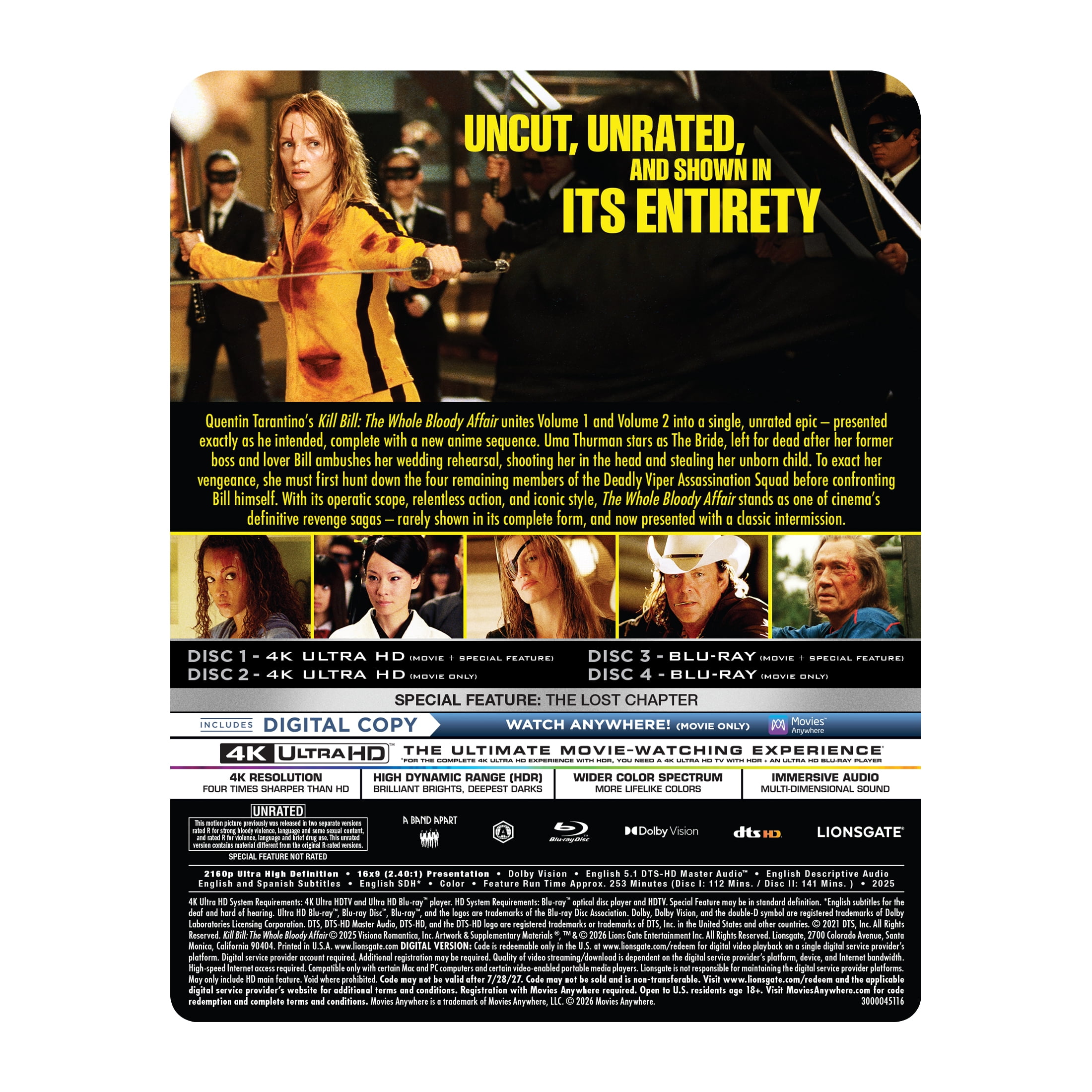 Kill Bill: The Whole Bloody Affair (4K Ultra HD + Blu-Ray +